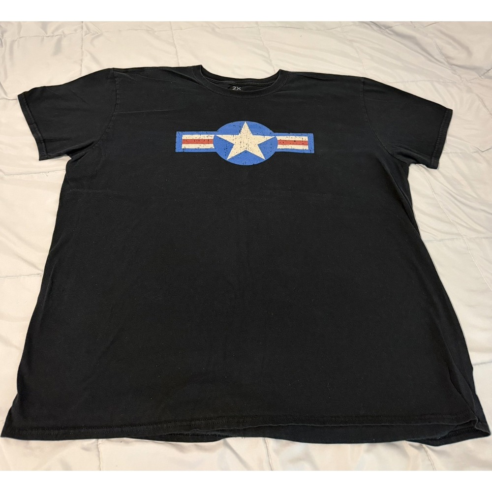 US Air Force  Shirt Mens XL Black USAF WWII Army Air Corps Hero Veteran